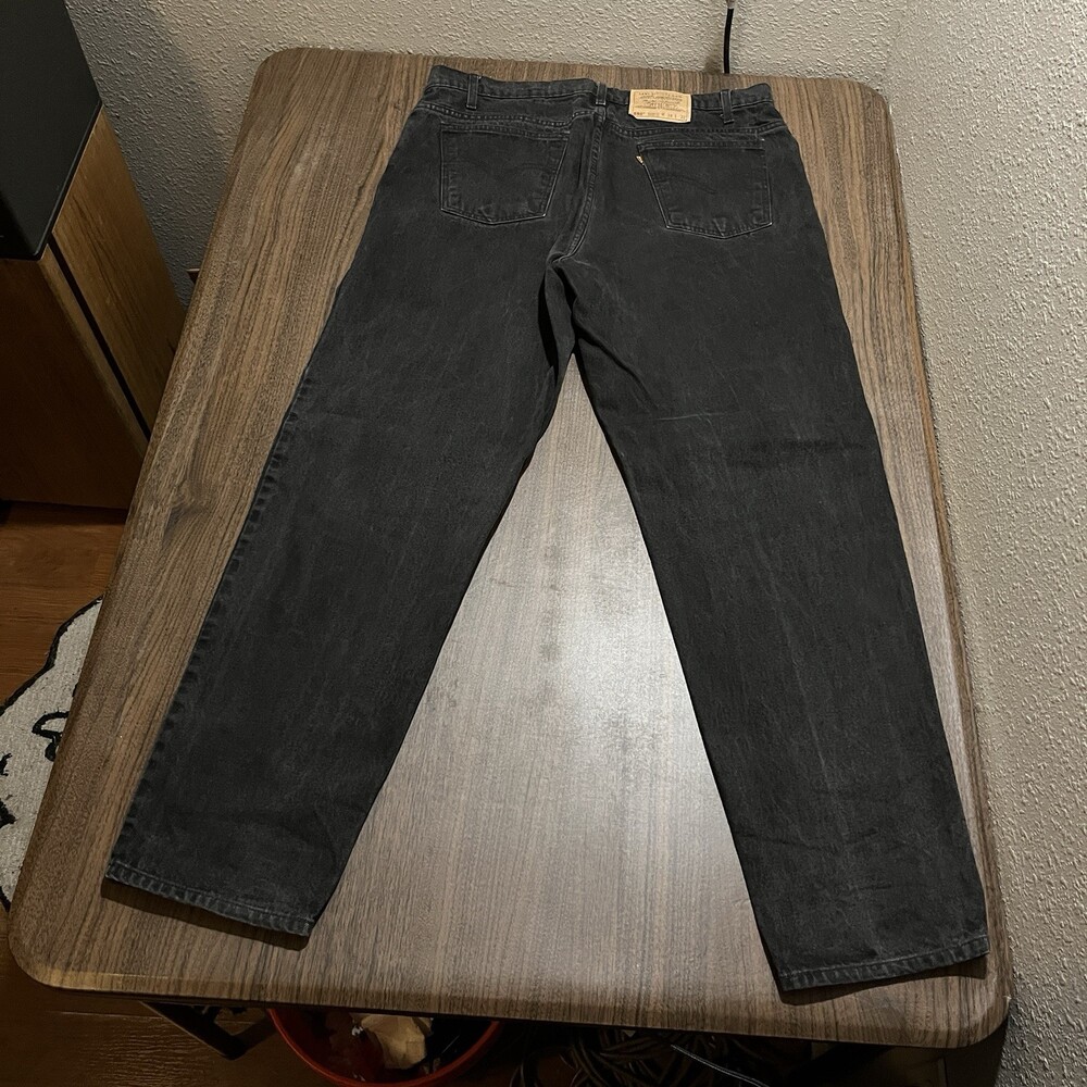 Vintage Levis Black Jeans 90s USA Orange Tab 550 Relaxed Wide Leg 38X30 Levi's
